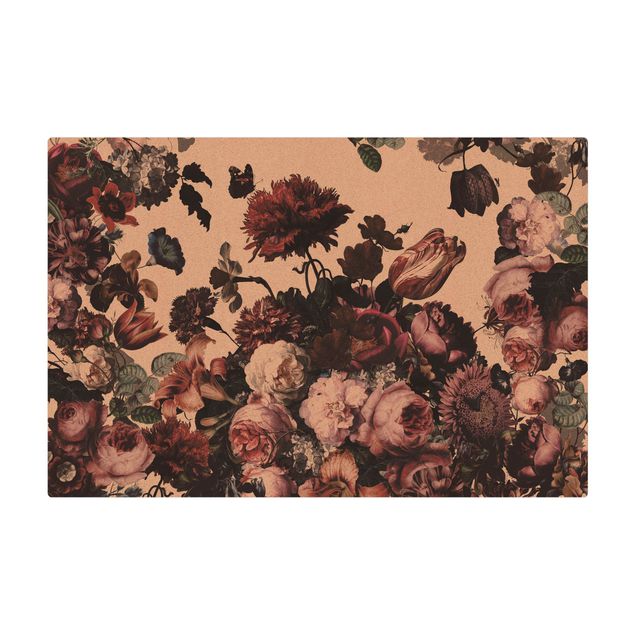Wohndeko Rose Altmeisterlicher Blumenrausch mit Rosen Bouquet