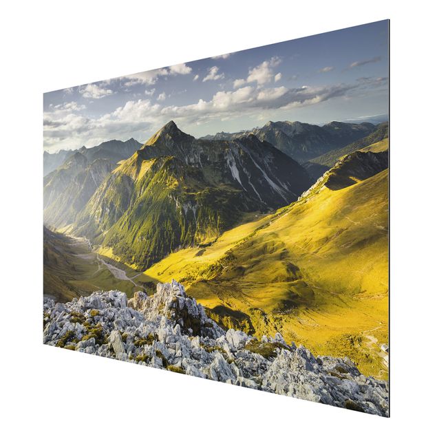 Wanddeko Schlafzimmer Berge und Tal der Lechtaler Alpen im Tirol