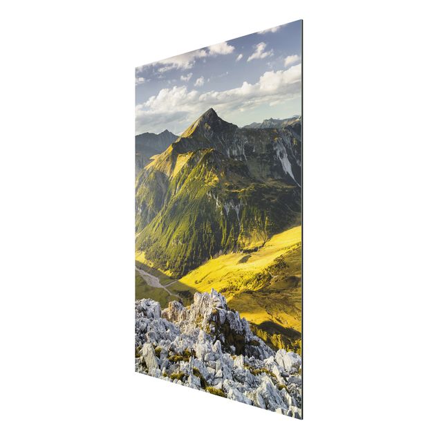 Wanddeko Esszimmer Berge und Tal der Lechtaler Alpen im Tirol