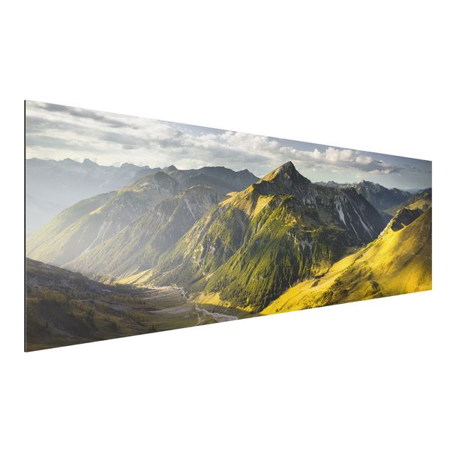 Wanddeko Schlafzimmer Berge und Tal der Lechtaler Alpen im Tirol
