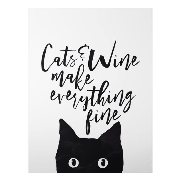 Wanddeko Flur Cats and Wine make everything fine