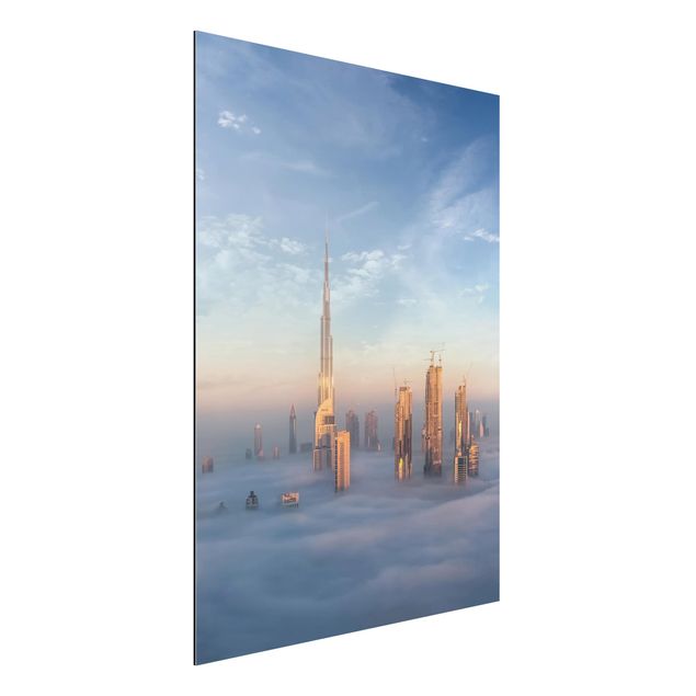 Wanddeko blau Dubai über den Wolken