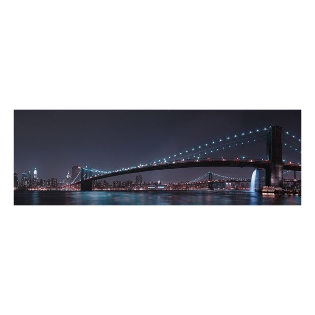 Wandbilder New York Manhattan Skyline und Brooklyn Bridge