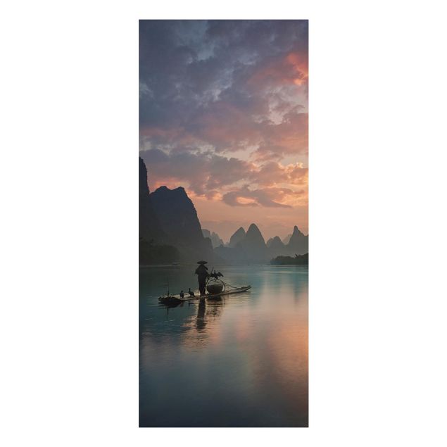 Wanddeko Schlafzimmer Sonnenaufgang über chinesischem Fluss