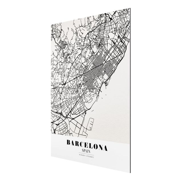 Wanddeko Esszimmer Stadtplan Barcelona - Klassik