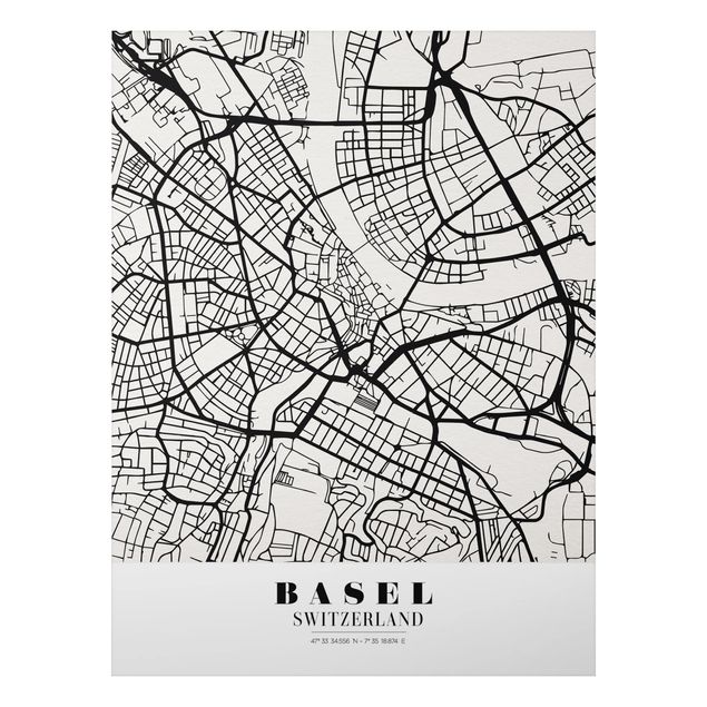Wanddeko Flur Stadtplan Basel - Klassik