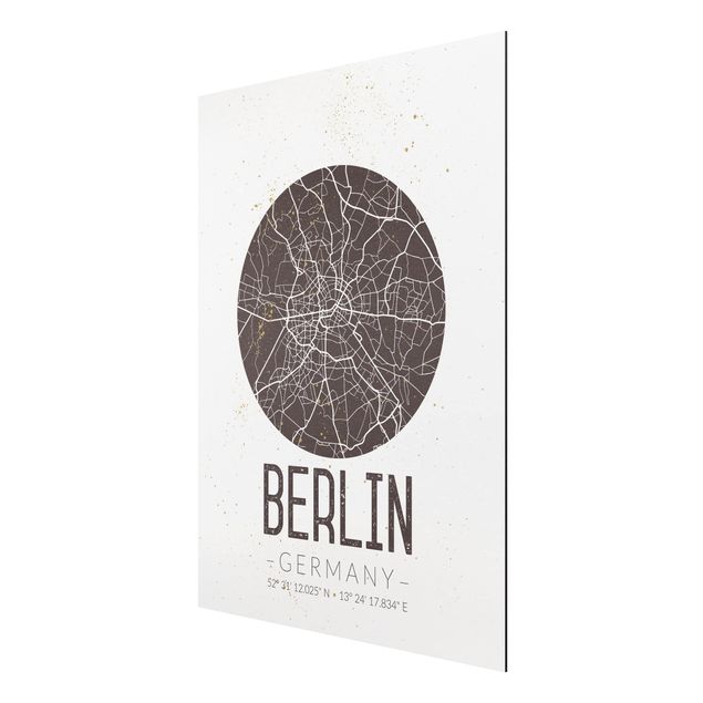 Wanddeko Flur Stadtplan Berlin - Retro