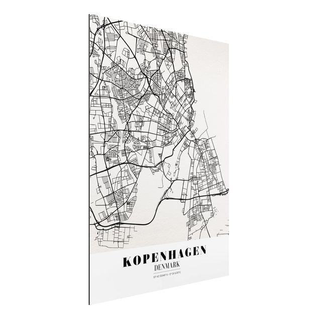 Wanddeko Schlafzimmer Stadtplan Kopenhagen - Klassik