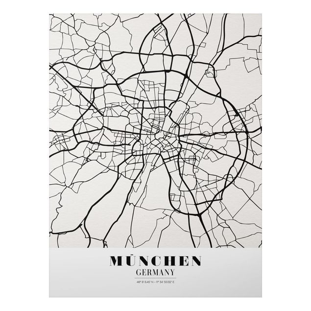 Wanddeko Flur Stadtplan München - Klassik