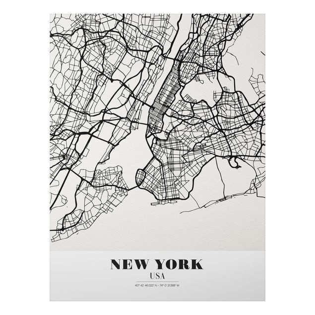 Wandbilder New York Stadtplan New York - Klassik