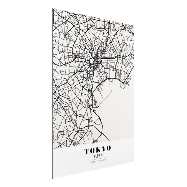 Wanddeko Schlafzimmer Stadtplan Tokyo - Klassik