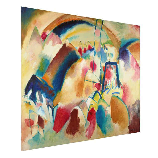 expressionistische Kunstdrucke Wassily Kandinsky - Landschaft mit Kirche