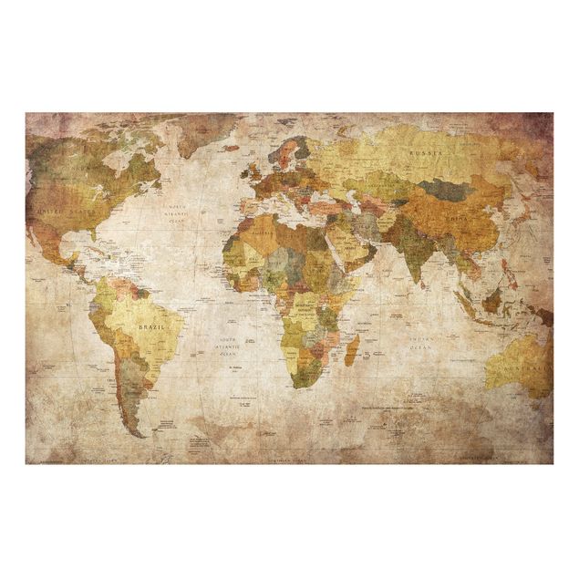 Wanddeko Flur Weltkarte