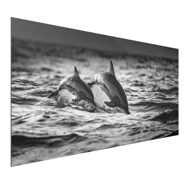 Wanddeko Schlafzimmer Zwei springende Delfine