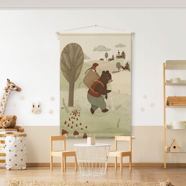 Wandbilder Bären Anna Lunak Illustration -Mascha und der Bär