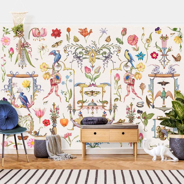Wanddeko Blume Antike Collage