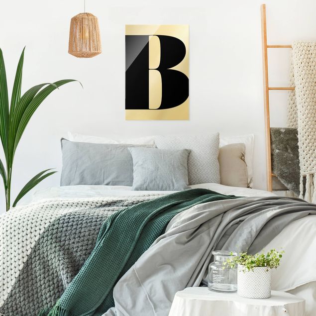 Wanddeko über Bett Antiqua Letter B