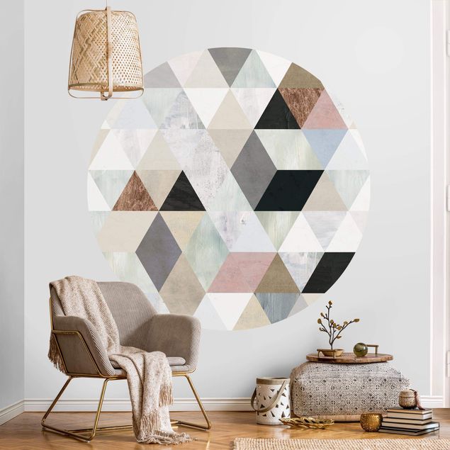 Küche Dekoration Aquarell-Mosaik mit Dreiecken I