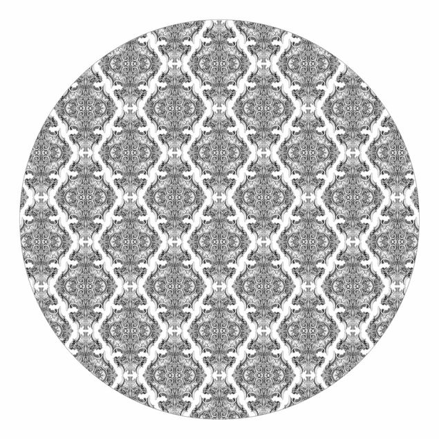 Wanddeko grau Aquarell Barock Muster in Grau