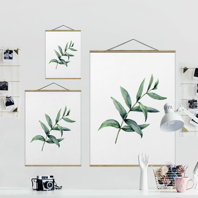 Wanddeko Büro Aquarell Eucalyptus I