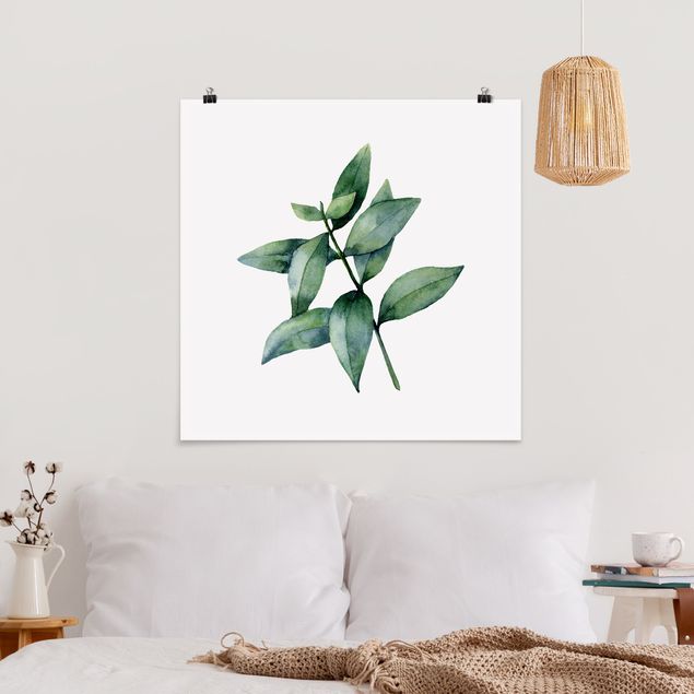 Wanddeko Schlafzimmer Aquarell Eucalyptus III