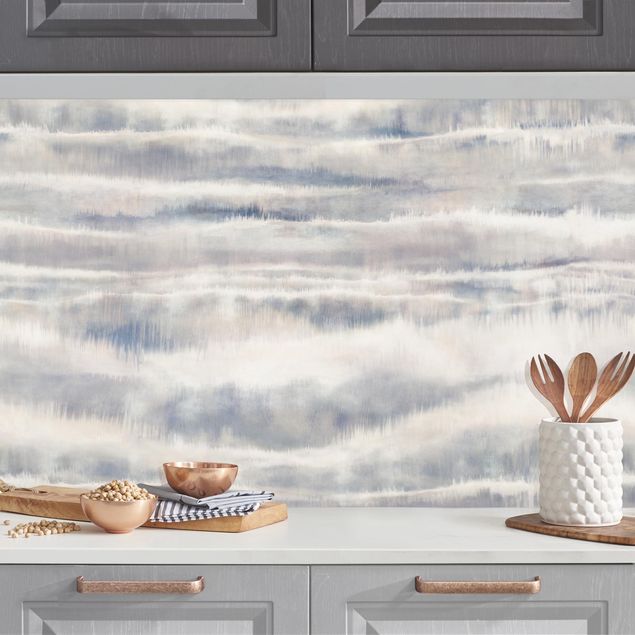 Wanddeko Küche Aquarell Nebel Streifen