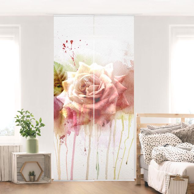 Wanddeko Wohnzimmer Aquarell Rose