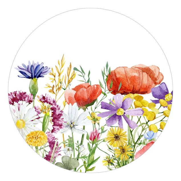 Wanddeko Esszimmer Aquarellierte Blumen