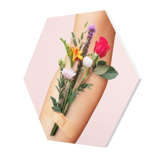 Wanddeko Praxis Arm mit Blumen