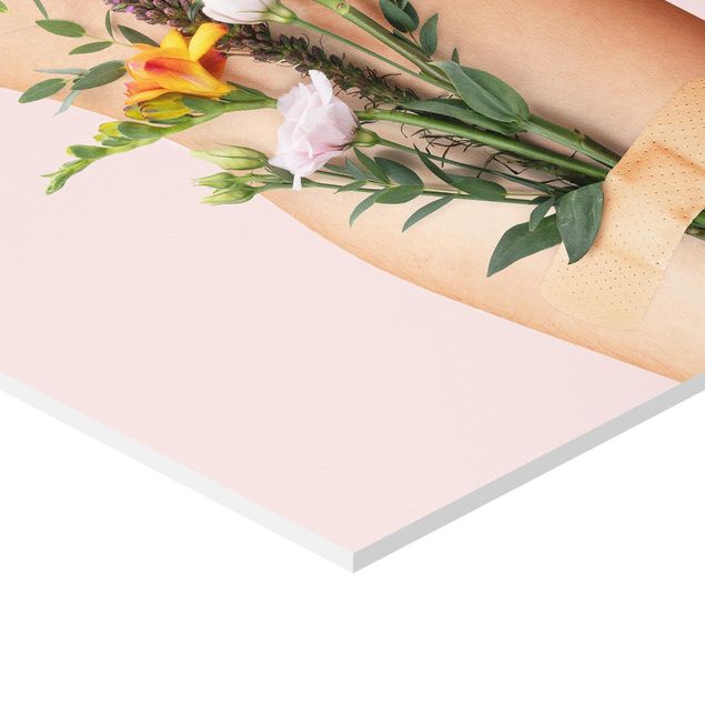 Deko Fotomontage Arm mit Blumen