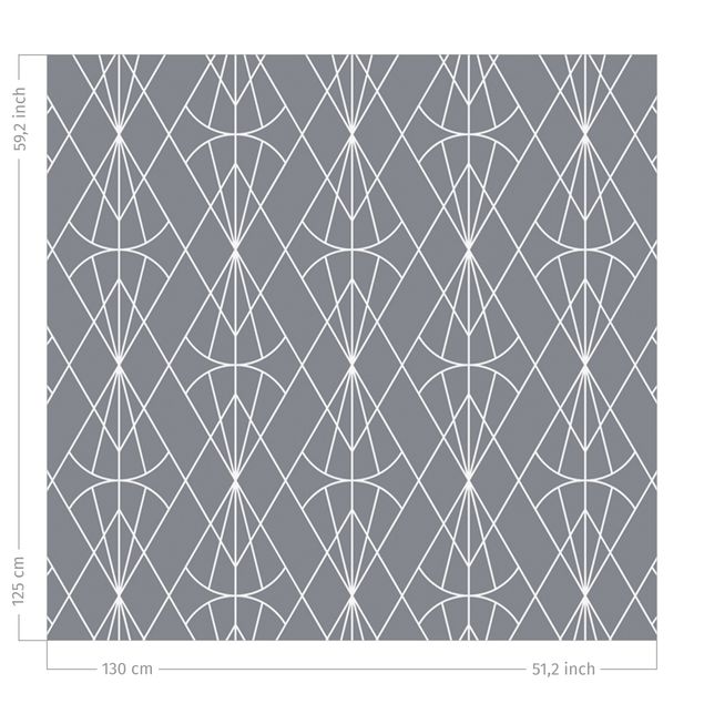 Wanddeko Wohnzimmer Art Deco Diamant Muster vor Grau XXL