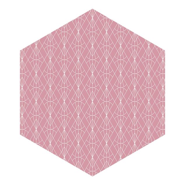 Wanddeko rosa Art Deco Diamant Muster vor Rosa XXL