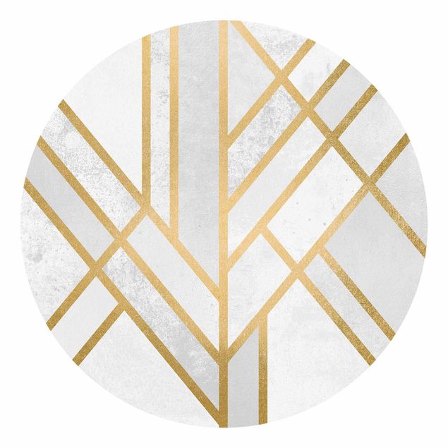 Wanddeko gold Art Deco Geometrie Weiß Gold