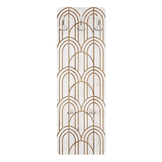 Wanddeko Praxis Art Deco Muster auf Holz