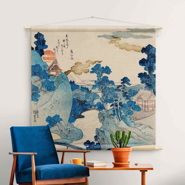 Wanddeko Schlafzimmer Asiatische Zeichnung mit Fluss