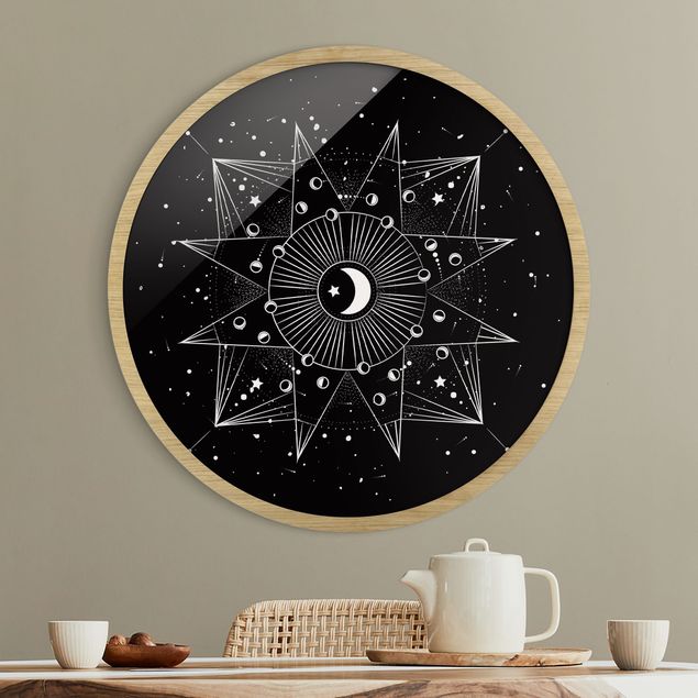 Wanddeko Schlafzimmer Astrologie Mond Magie Schwarz