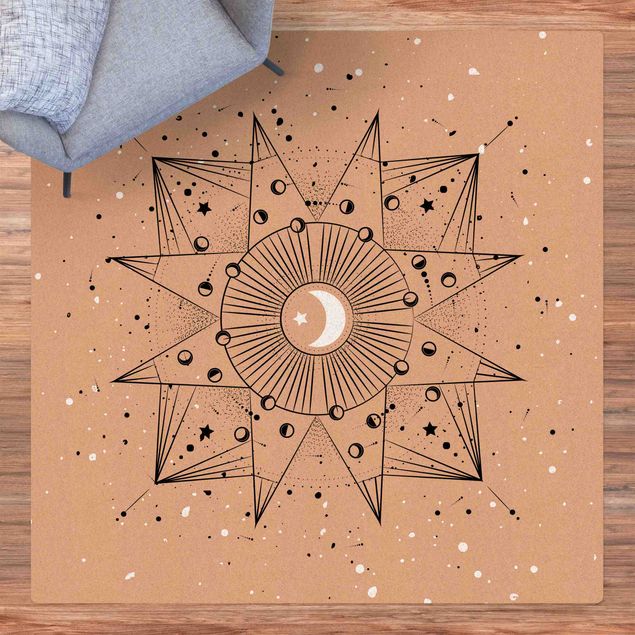 Wanddeko Schlafzimmer Astrologie Mond Magie Schwarz Weiß