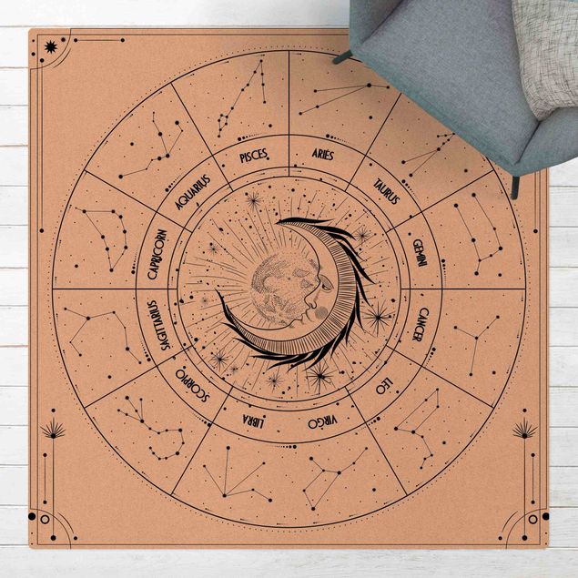 Wanddeko Schlafzimmer Astrologie Mond und Sternzeichen