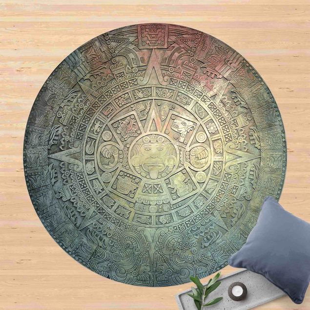 Wanddeko Flur Azteken Ornamentik im Kreis
