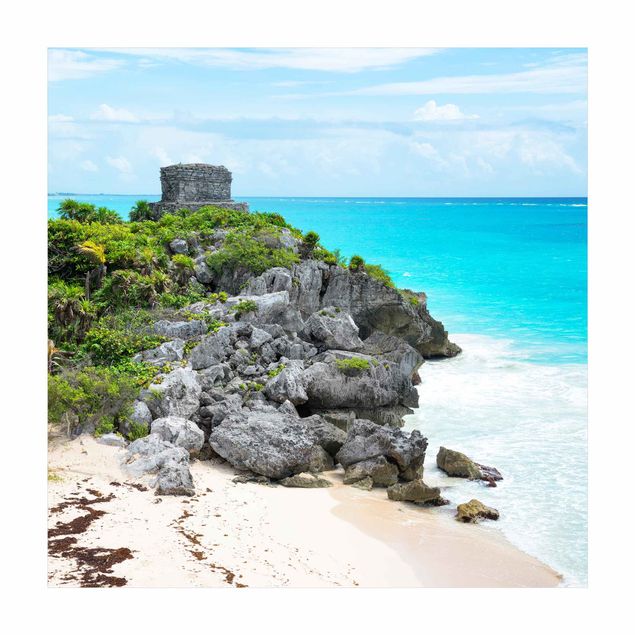 Wanddeko Treppenhaus Karibikküste Tulum Ruinen