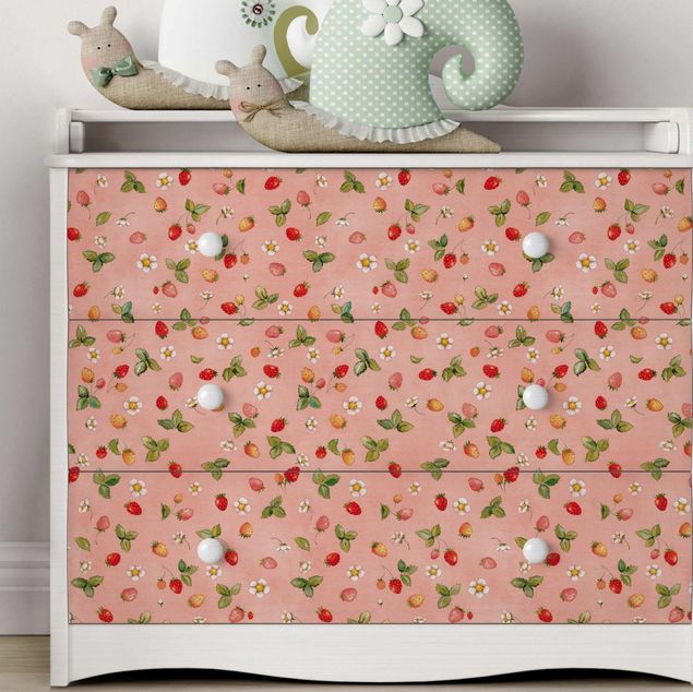 Wanddeko Babyzimmer Erdbeerinchen Erdbeerfee - Erdbeerblüten