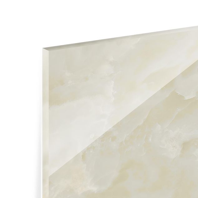 Glasrückwand Küche Steinoptik Onyx Marmor Creme