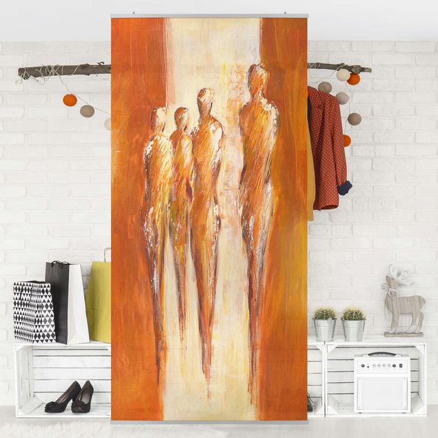 Wanddeko Schlafzimmer Petra Schüßler - Vier Figuren in Orange 02