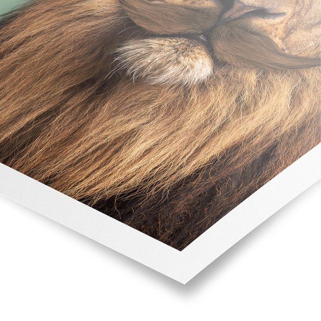 Wanddeko Esszimmer Löwe mit Bart