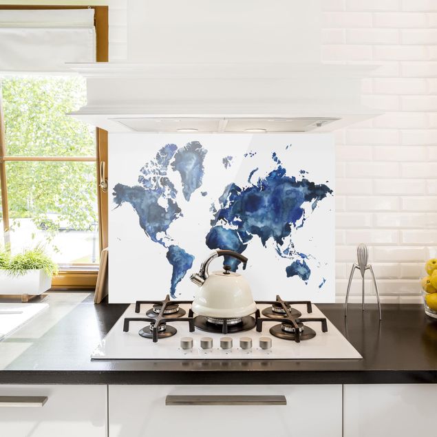 Küche Dekoration Wasser-Weltkarte hell