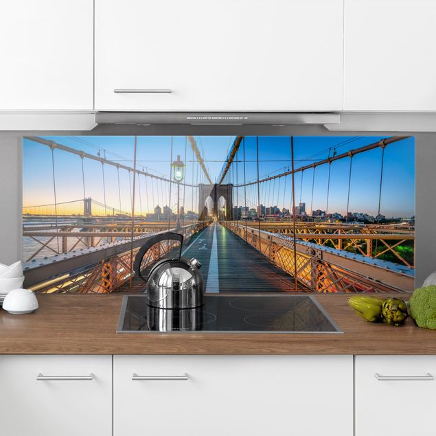 Wanddeko Küche Morgenblick von der Brooklyn Bridge