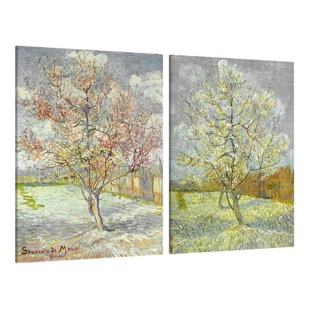 Wanddeko Schlafzimmer Vincent van Gogh - Blühende Pfirsichbäume im Garten
