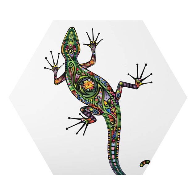 Wanddeko Treppenhaus Geckomuster