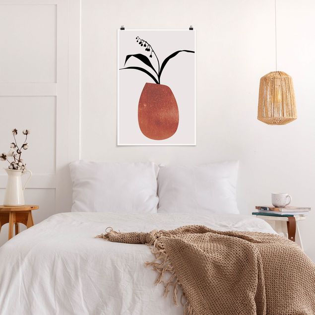 Wanddeko Schlafzimmer Grafische Pflanzenwelt - Maiglöckchen
