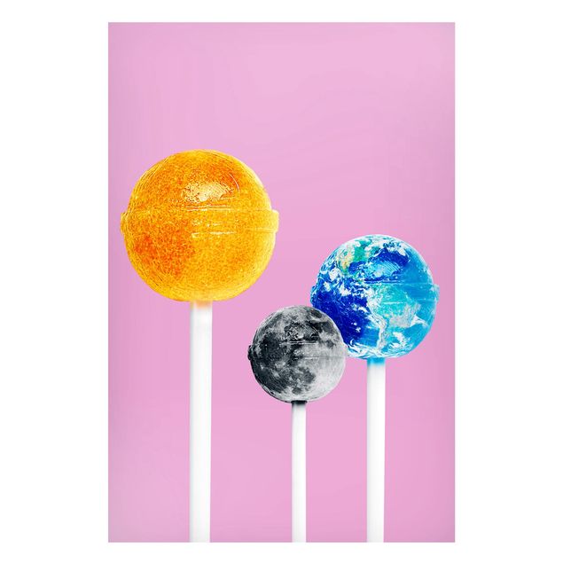 Wanddeko Küche Lollipops mit Planeten